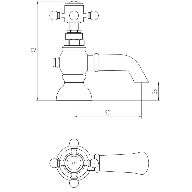 Verona Edwardian Bath Taps Pair - Chrome