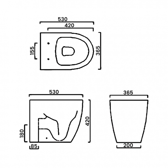 Verona Emme Back to Wall Toilet - Soft Close Seat