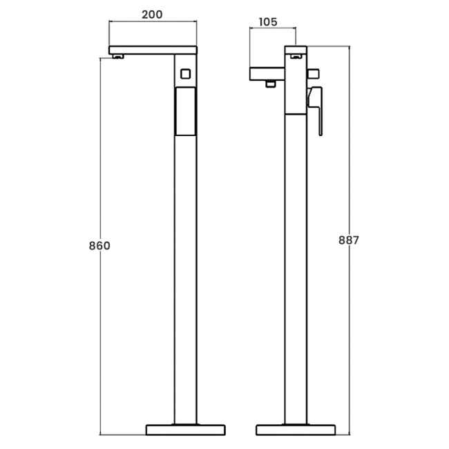 Verona Ixos Freestanding Bath Shower Mixer Tap with Shower Handset - Chrome