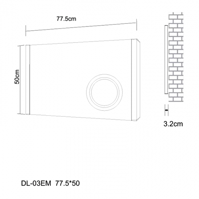 Verona Kilmore LED Bathroom Mirror with Sensor Switch 500mm H x 775mm W