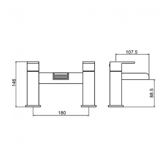 Verona Liberty Waterfall Bath Filler Tap Pillar Mounted Chrome