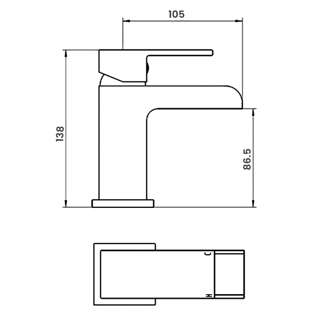 Verona Liberty Waterfall Mono Basin Mixer Tap with Sprung Waste - Chrome