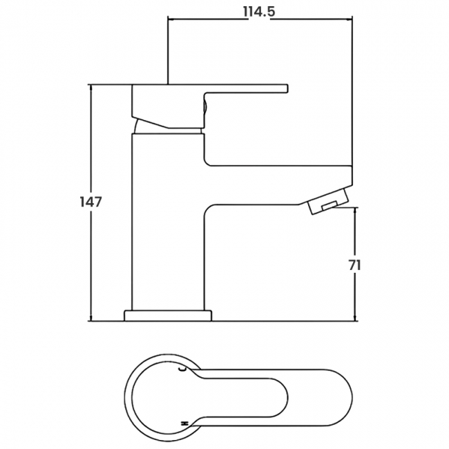 Verona Luna Mono Basin Mixer Tap with Sprung Waste - Chrome