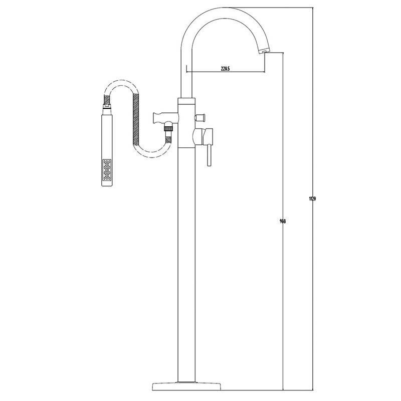 Verona Pano Freestanding Bath Shower Mixer Tap with Shower Handset
