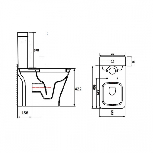 Verona Promenade Close Coupled Toilet Push Button Cistern - Soft Close Seat