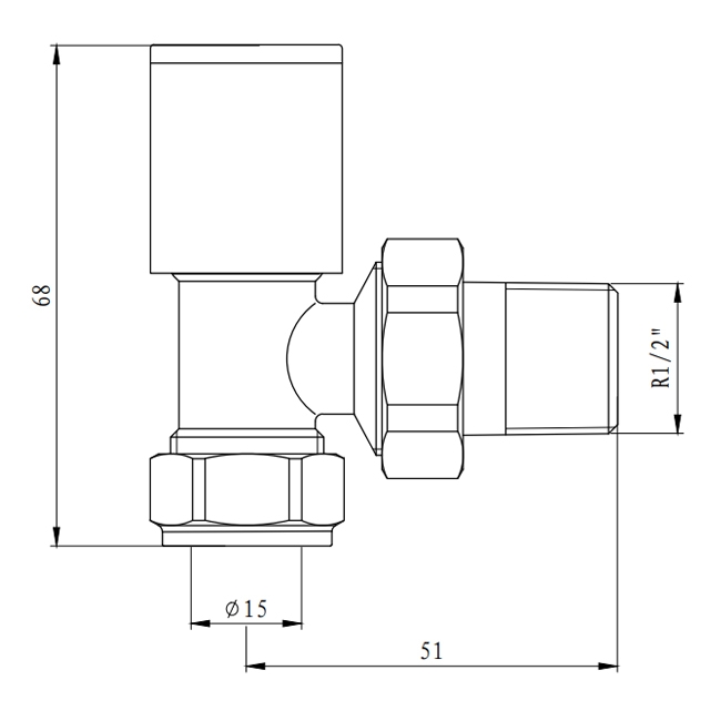 Verona Angled Standard Radiator Valves Pair - Chrome