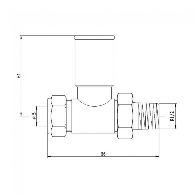 Verona Straight Standard Radiator Valves Pair - Chrome