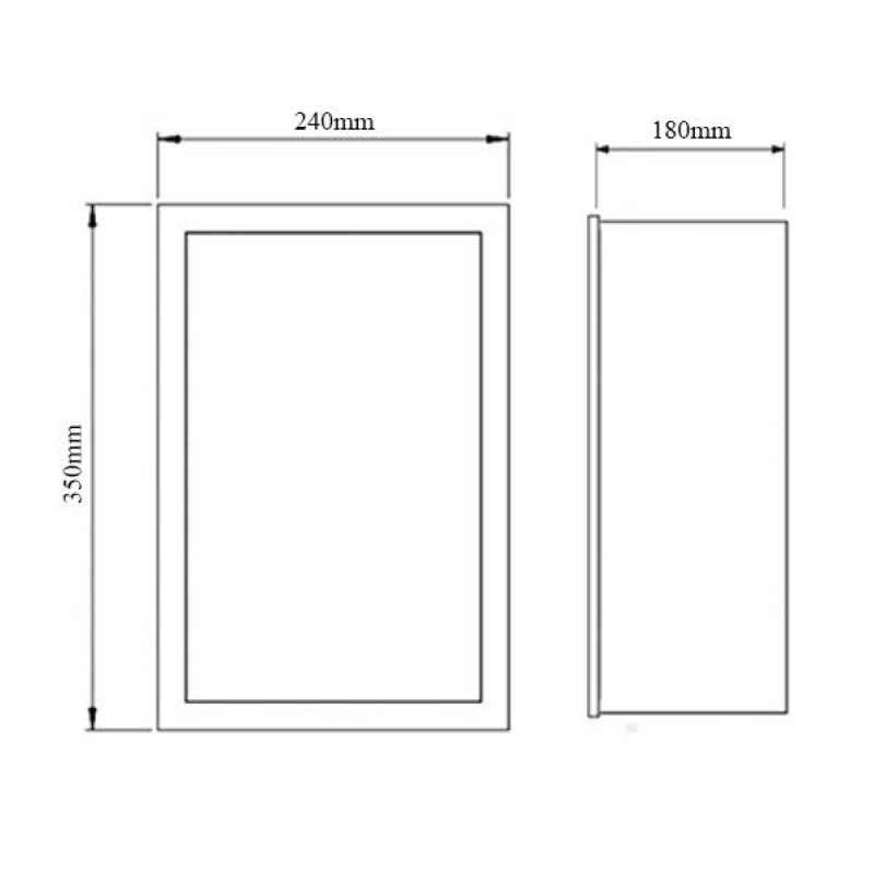 Verona Single Recessed Waterproof Storage Unit - 350 x 240 x 180mm