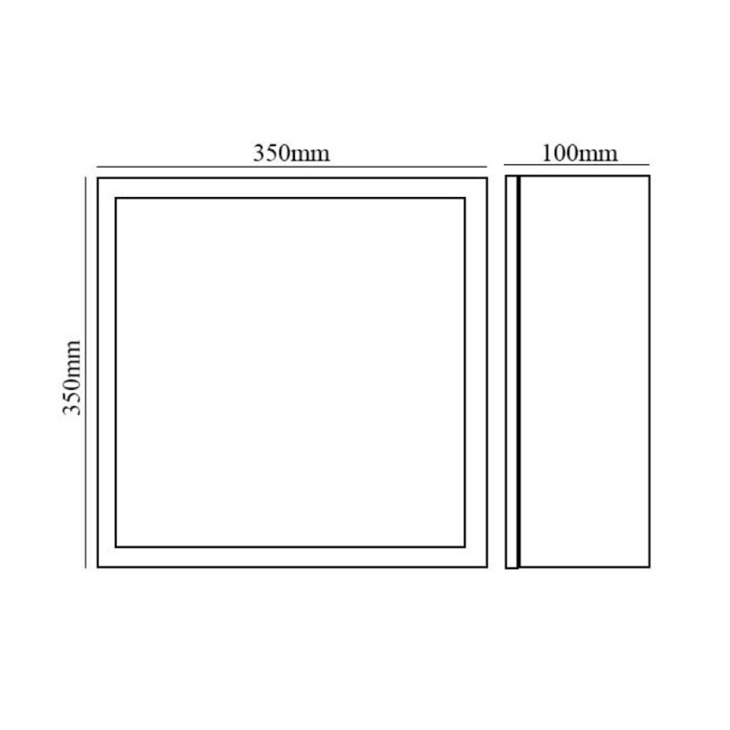 Verona Single Recessed Waterproof Storage Unit - 350 x 350 x 100mm