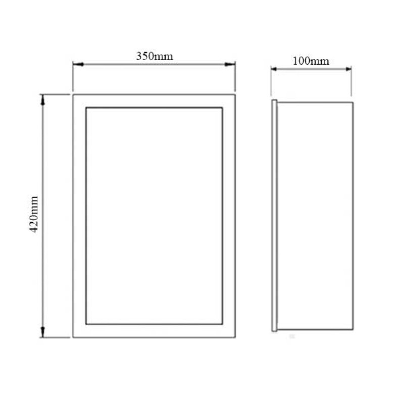 Verona Single Recessed Waterproof Storage Unit - 420 x 350 x 100mm