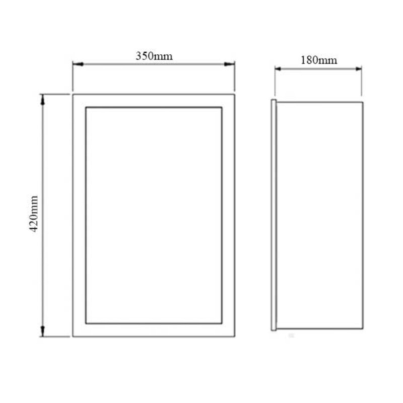 Verona Single Recessed Waterproof Storage Unit - 420 x 350 x 180mm