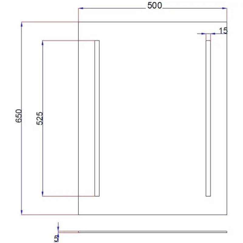 Verona Reflection Bathroom Mirror CV62A4 500mm Wide Rectangular