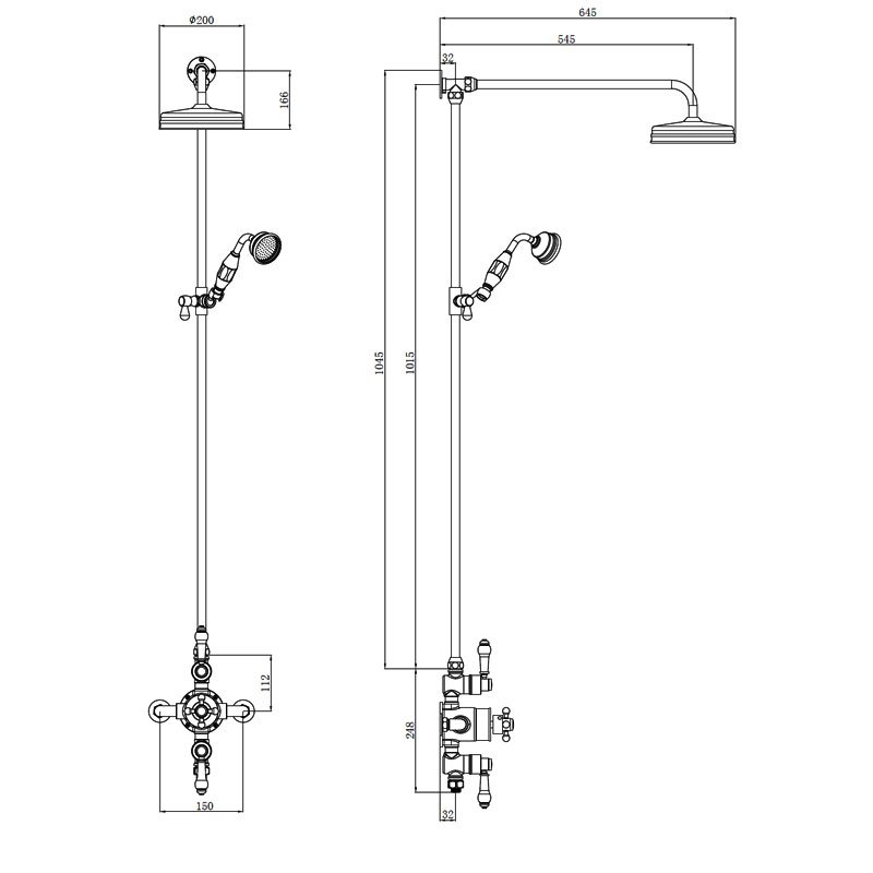 Verona Shaftesbury Thermostatic Exposed Complete Mixer Shower - Chrome
