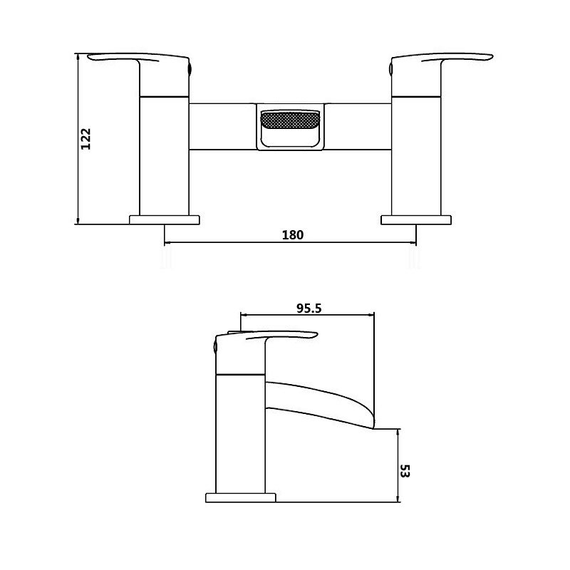 Verona Waterfall Bath Filler Tap - Pillar Mounted