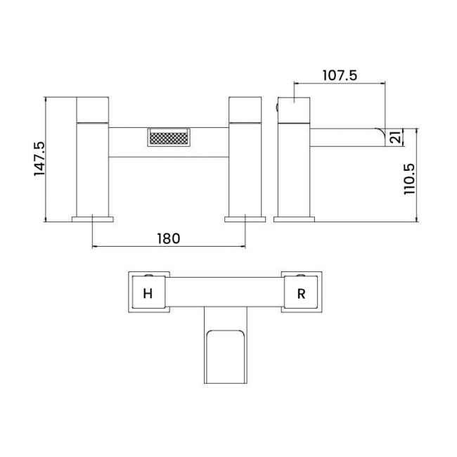 Verona Trac Waterfall Bath Filler Tap - Chrome