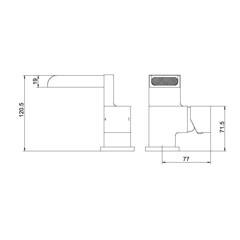 Verona Trac Waterfall Basin Mixer Tap with Sprung Waste - Chrome
