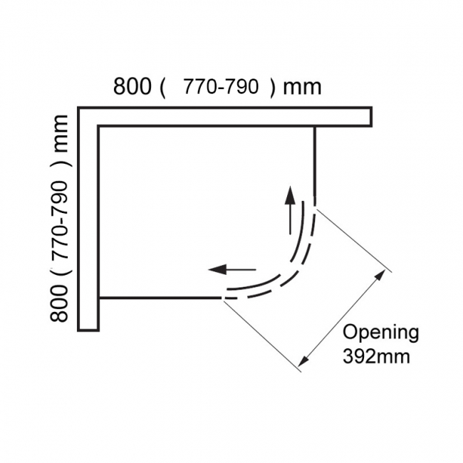 Verona Uno Quadrant Shower Enclosure 800mm x 800mm - 6mm Glass