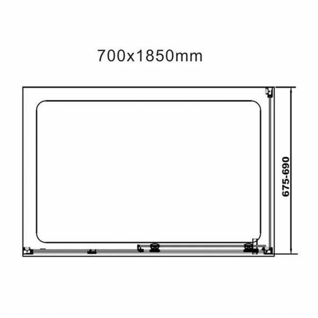 Verona Uno Universal Side Panel 700mm Wide 6mm Glass