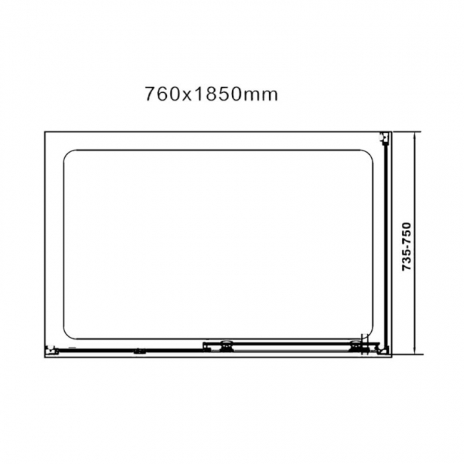 Verona Uno Universal Side Panel 760mm Wide 6mm Glass