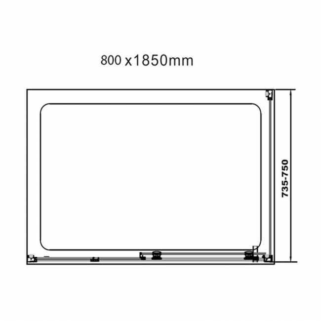 Verona Uno Universal Side Panel 800mm Wide 6mm Glass