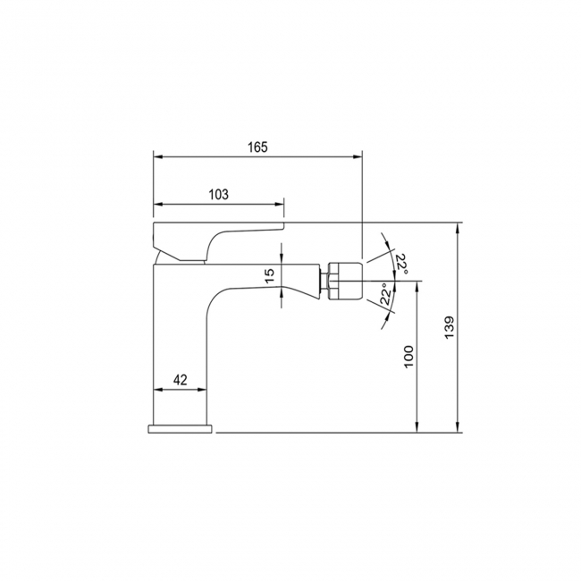 Villeroy & Boch Architectura Square Bidet Mixer Tap - Matt Black