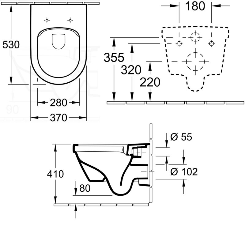 Villeroy & Boch Architectura Rimless Wall Hung Toilet White Alpin - Soft Close Seat