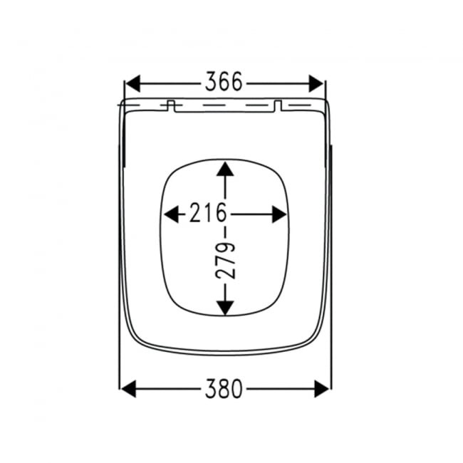Villeroy & Boch Architectura Square Standard Toilet Seat and Cover Quick Release Hinge - White Alpin