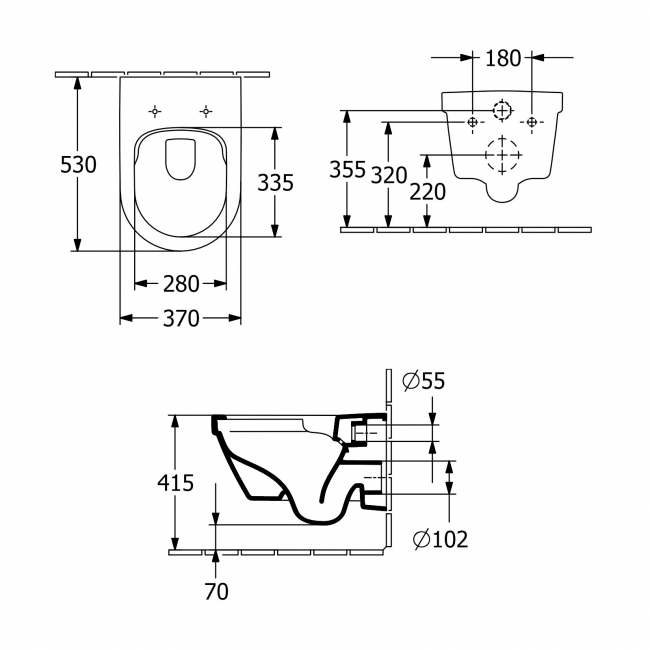 Villeroy & Boch Architectura Rimless Wall Hung Toilet - Soft Close Seat