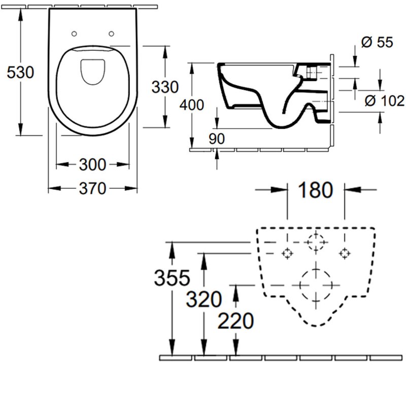 Villeroy & Boch Avento Rimless Wall Hung Toilet with Soft Close Seat