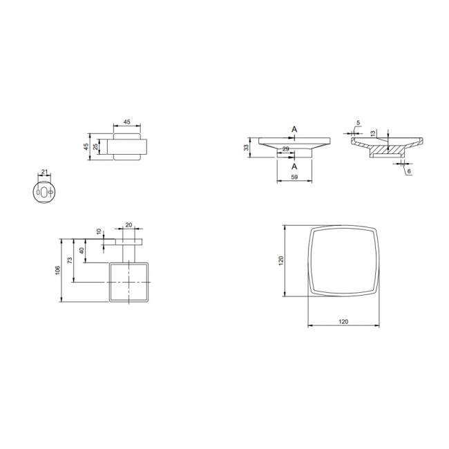 Villeroy & Boch Elements Striking Soap Dish - Brushed Gold