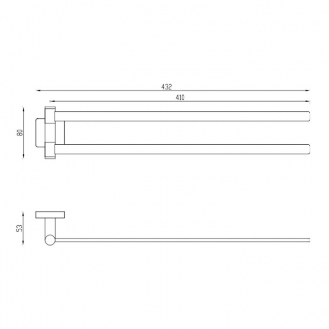 Villeroy & Boch Elements Striking Towel Holder with Double Arm - Brushed Gold