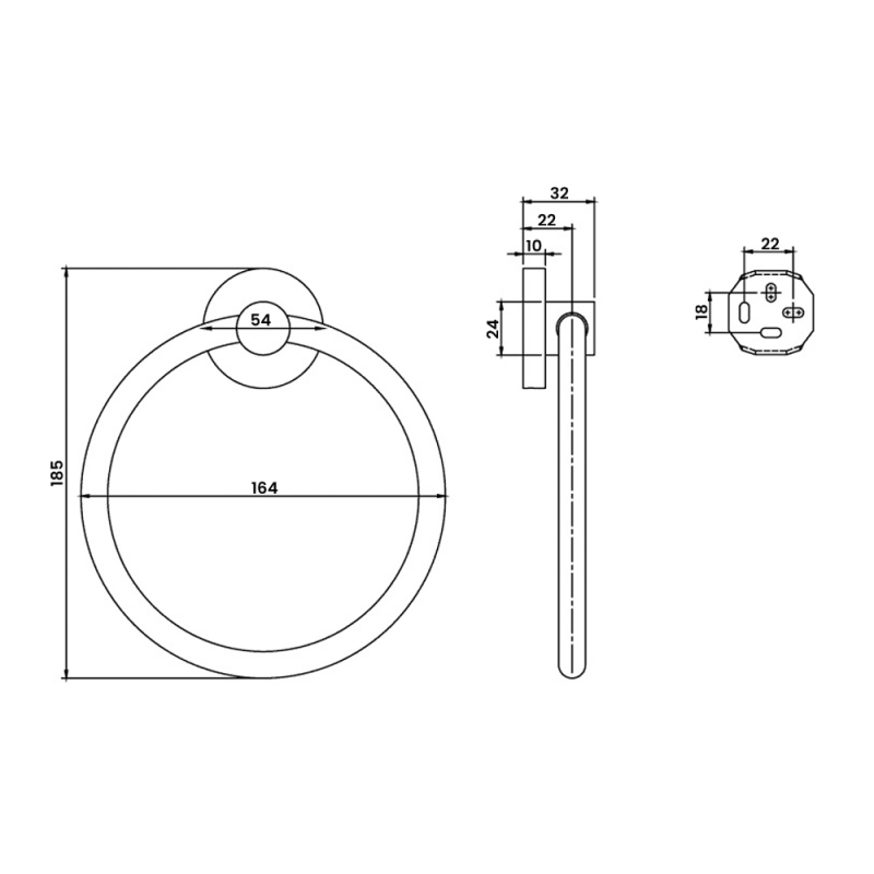Villeroy & Boch Elements Tender Towel Ring - Brushed Gold