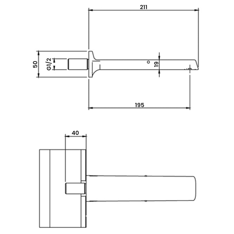 Villeroy & Boch Liberty Bath Spout Wall Mounted 211mm - Chrome