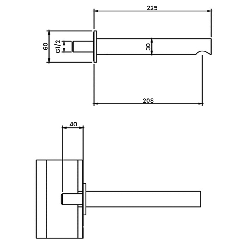 Villeroy & Boch Loop & Friends Bath Spout Wall Mounted 225mm - Chrome