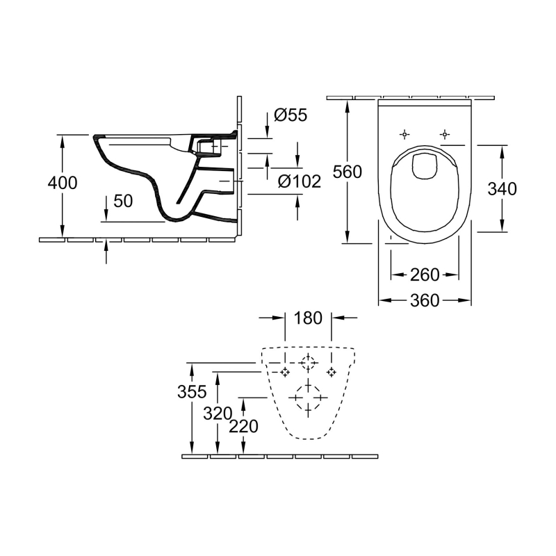 Villeroy & Boch O.novo Rimless Wall Hung Toilet White Alpin - Soft Close Seat