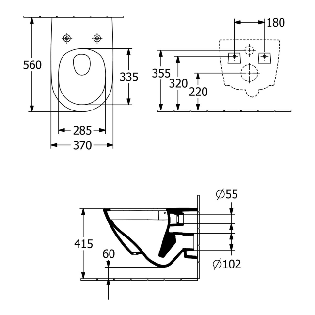 Villeroy & Boch Subway 3.0 Rimless Wall Hung Toilet with TwistFlush - Soft Close Seat
