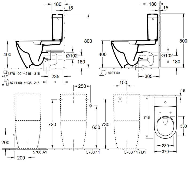 Villeroy & Boch Subway 2.0 Toilet 5617R001+5706A101+9M68S101 Close