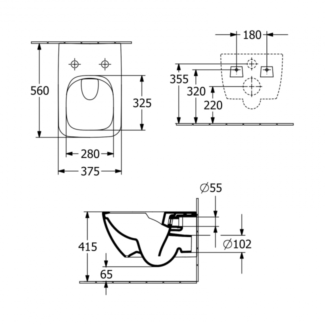Villeroy & Boch Venticello Rimless Wall Hung Toilet - Soft Close Slimline Seat