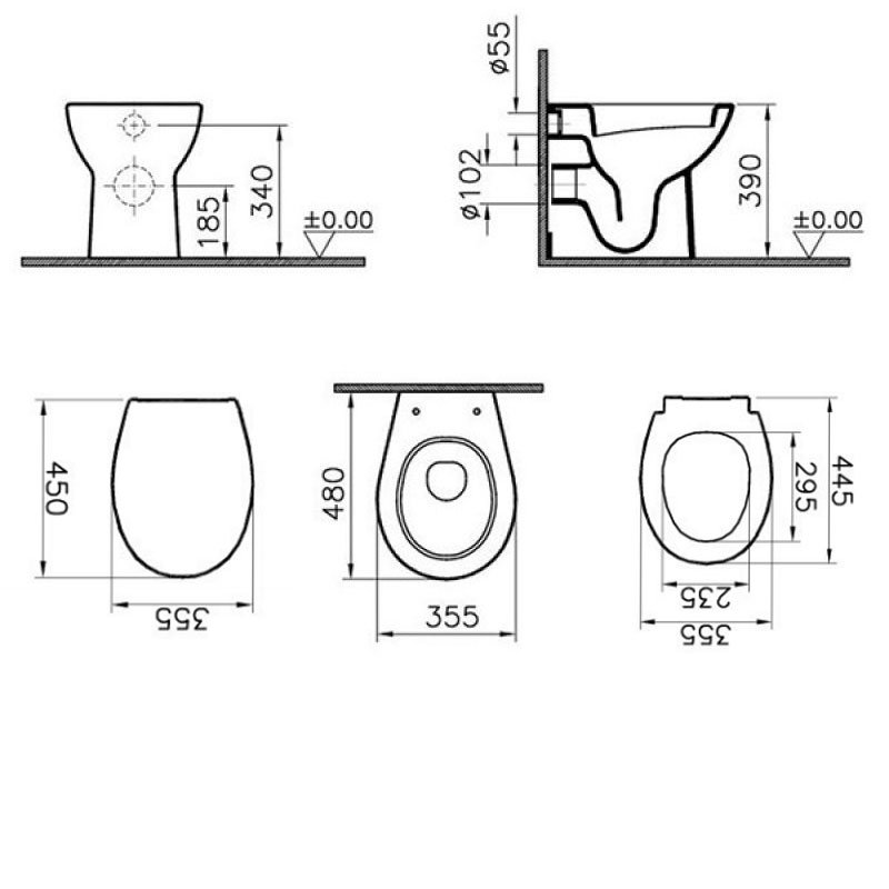 Vitra Layton Toilet 6875L0030075+84003019 Back to Wall White