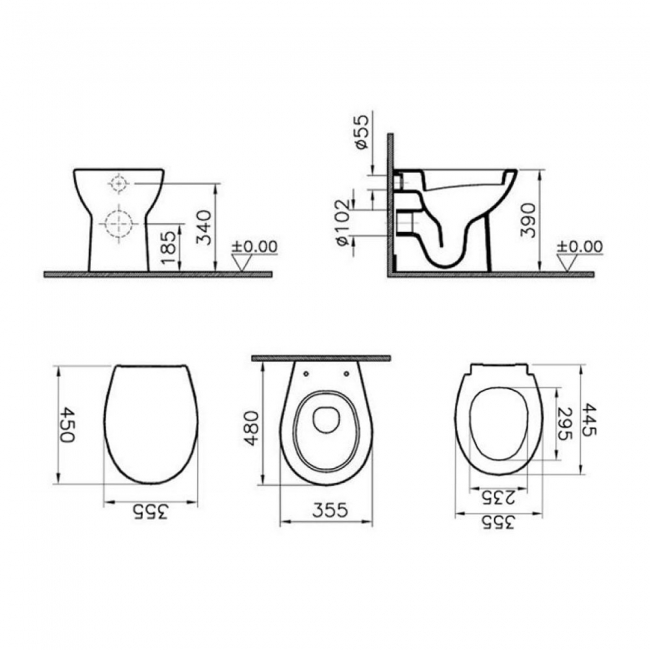 Vitra Layton Back to Wall Toilet - Soft Close Seat