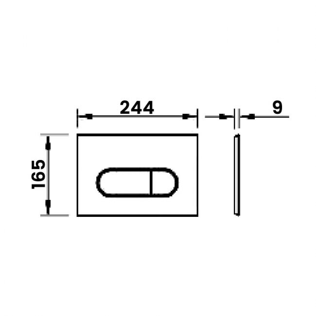 Vitra Loop Root Round Flushplate - Glossy white  | Dimension Image