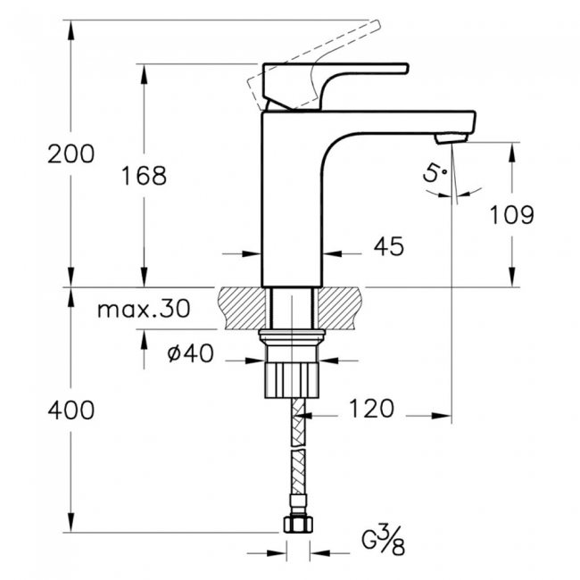 Vitra Minimax S Modern Basin Taps Pair - Chrome