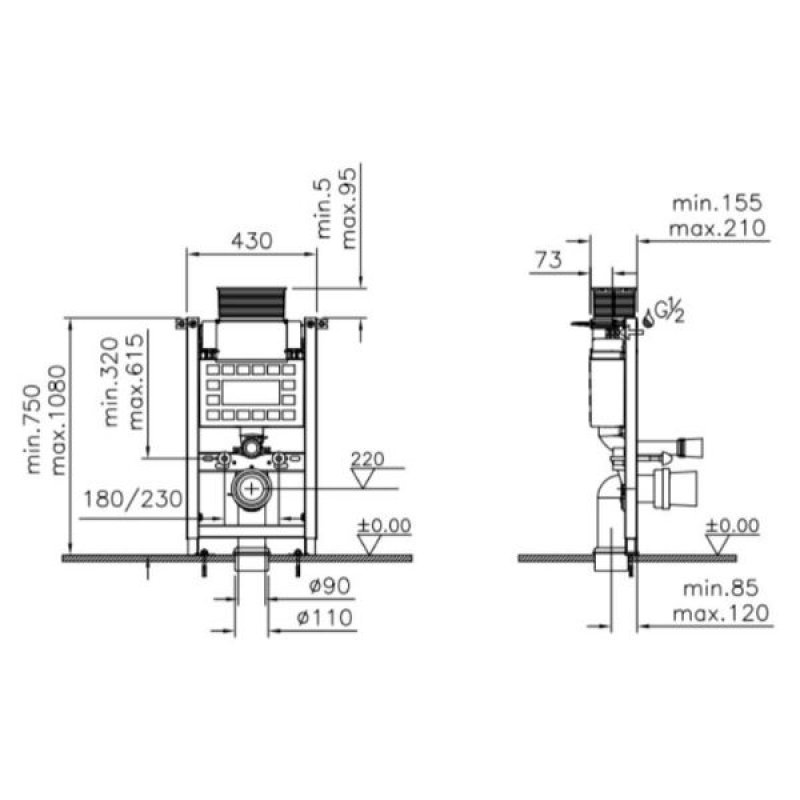 Vitra Wall Hung Toilet Frame Installation