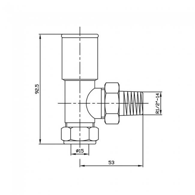 West Milan Angled Radiator Valves Pair - Jet Black