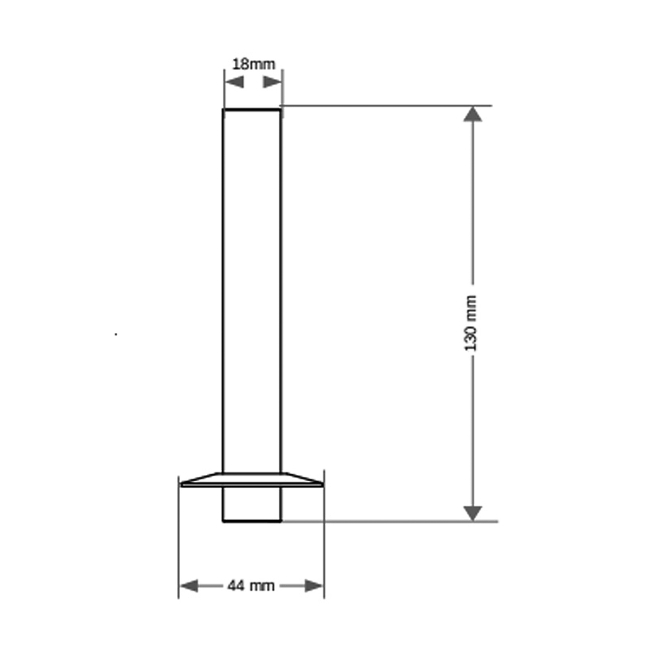West 130mm Radiator Valve Pipe Sleeve Kit Pair - Chrome  | Dimension Image