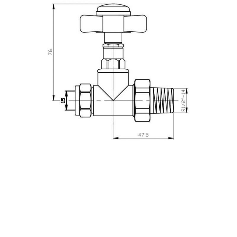 West Westminster Crosshead Straight Radiator Valves Pair Chrome