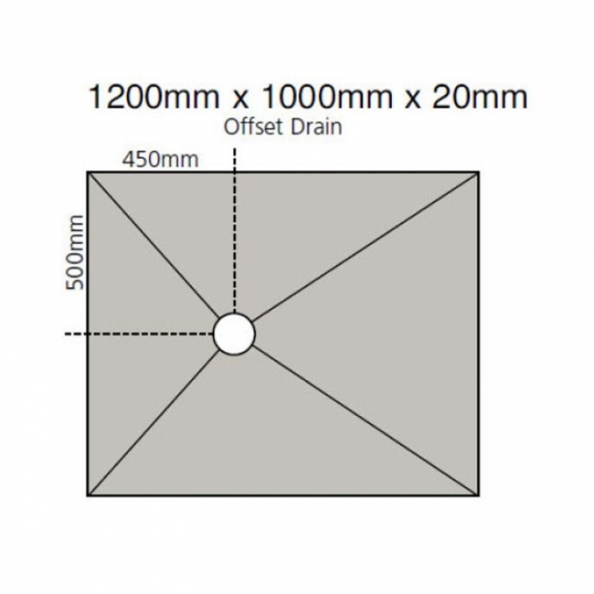 PCS Offset Drain Wet Room Former Kit 1200mm x 1000mm 7sqm Tanking Liquid