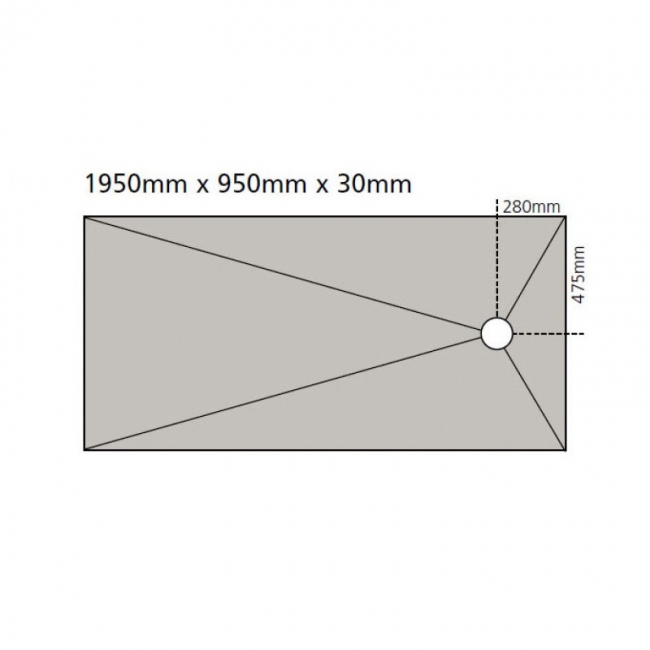 PCS Offset Wet Room Former Kit 1950mm x 950mm 7sqm Tanking Liquid