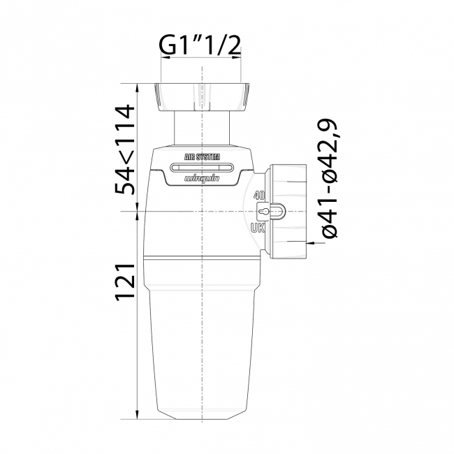 Wirquin Neo Air Zero Leak Kitchen Sink Bottle Trap