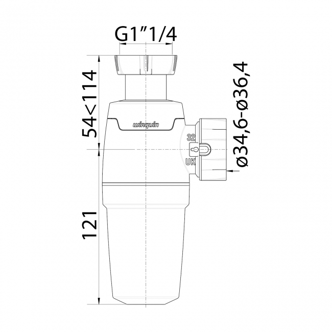 Wirquin Neo Zero Leak Basin Bottle Trap